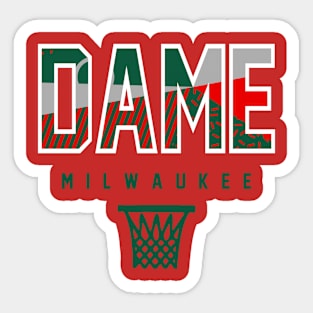 Dame Milwaukee Basketball Red Throwback Sticker